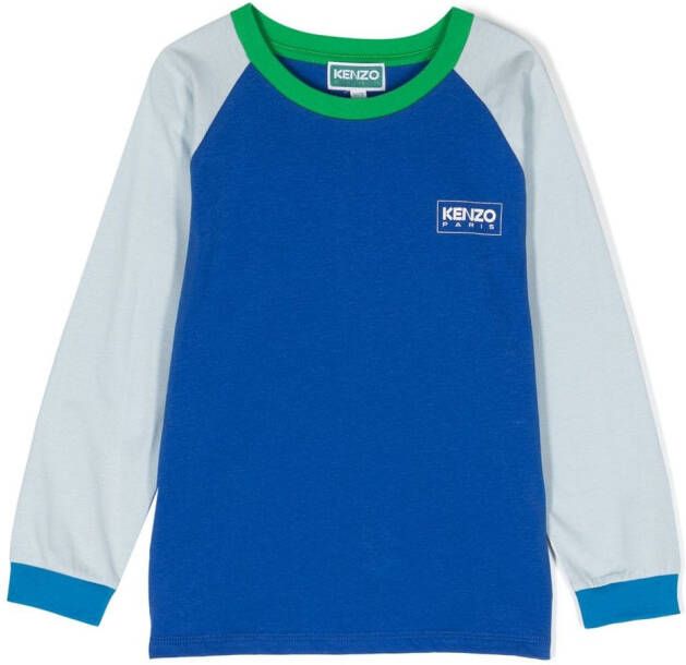 Kenzo Kids T-shirt met logoprint Blauw