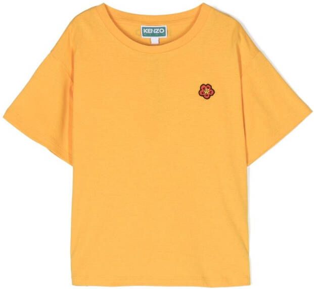 Kenzo Kids T-shirt met patchdetail Geel