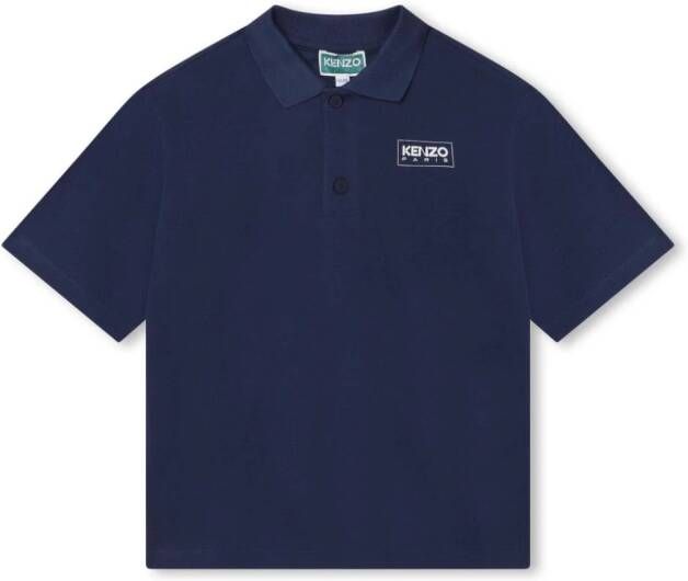 Kenzo Kids Poloshirt met logoprint Blauw