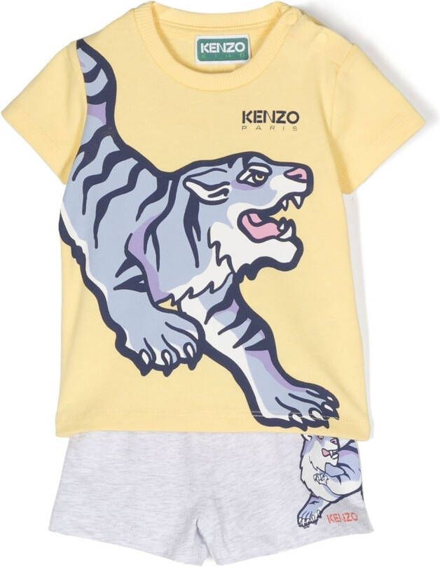 Kenzo Kids Pyjama met tijgerprint Geel
