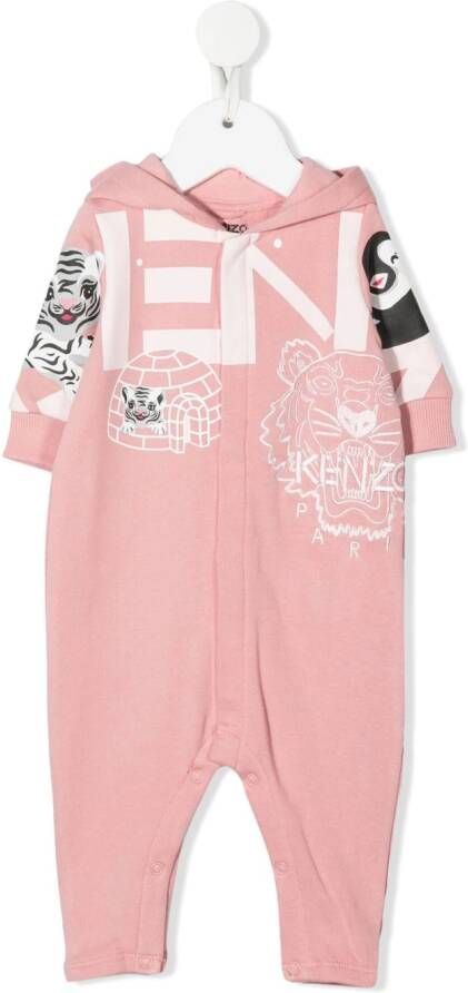 Kenzo Kids Multi Iconics romper met borduurwerk Roze