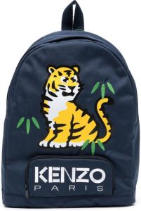 Kenzo Kids Rugzak met geborduurde tijger Blauw