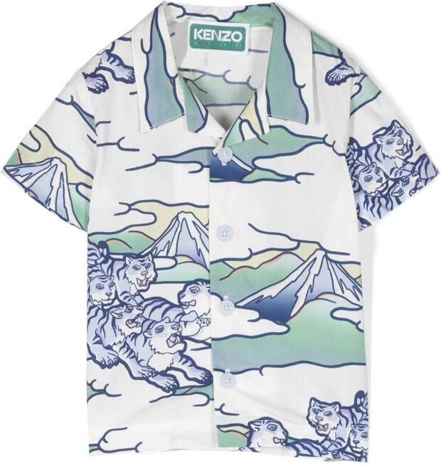 Kenzo Kids Shirt met print Wit