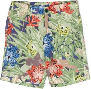 Kenzo Kids Shorts met bloe print Groen