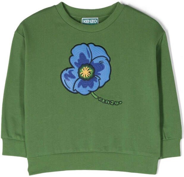 Kenzo Kids Sweater met bloe print Groen