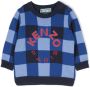 Kenzo Kids Sweater met geborduurd logo Blauw - Thumbnail 1