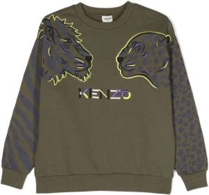 Kenzo Kids Sweater met geborduurd logo Groen