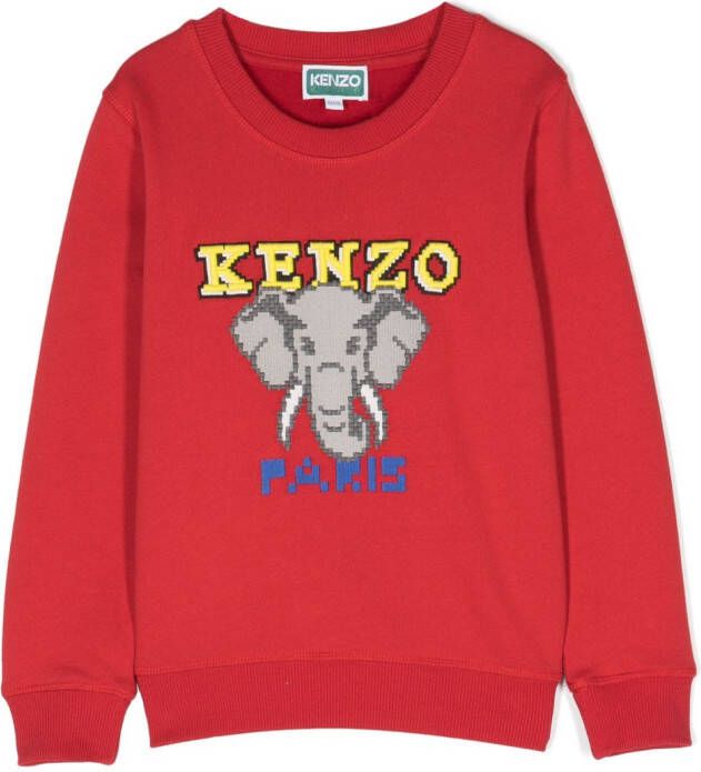 Kenzo Kids Sweater met geborduurd logo Rood