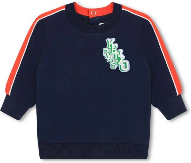 Kenzo Kids Sweater met logopatch Blauw