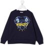 Kenzo Kids Sweater met logoprint kinderen Polyester Spandex Elastane katoen 10 jaar Blauw - Thumbnail 1
