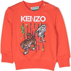 Kenzo Kids Sweater met logoprint Oranje