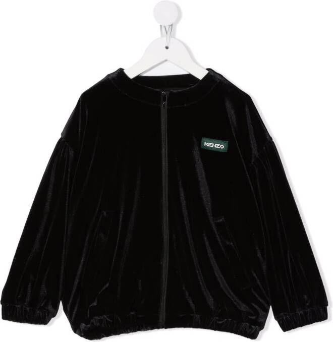 Kenzo Kids Sweater met logoprint kinderen Viscose Spandex Elastane Polyester 10 jaar Zwart
