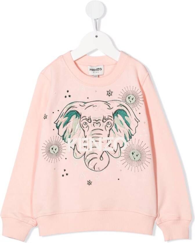 Kenzo Kids Sweater met olifantprint Roze