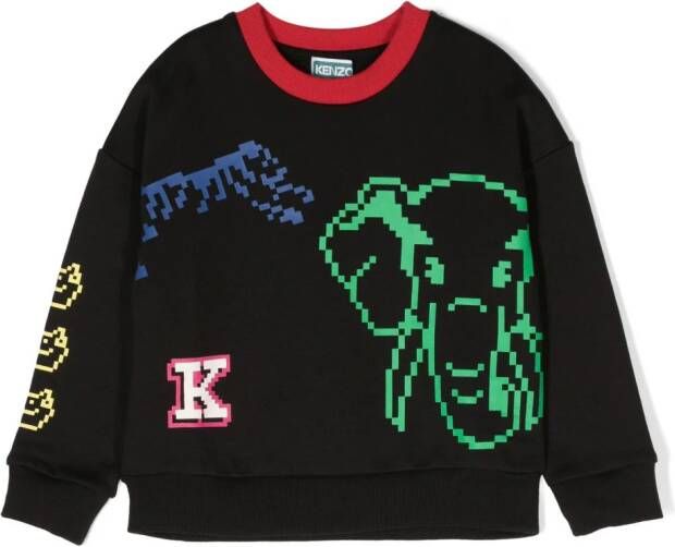 Kenzo Kids Sweater met print Blauw