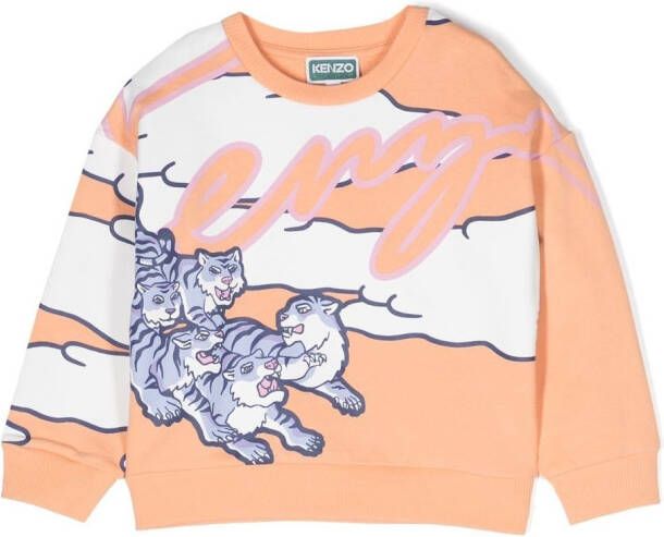 Kenzo Kids Sweater met print Oranje