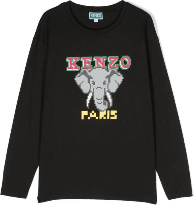 Kenzo Kids Sweater met print Zwart