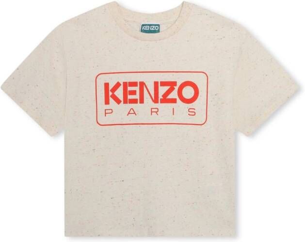 Kenzo Kids T-shirt met logoprint Beige