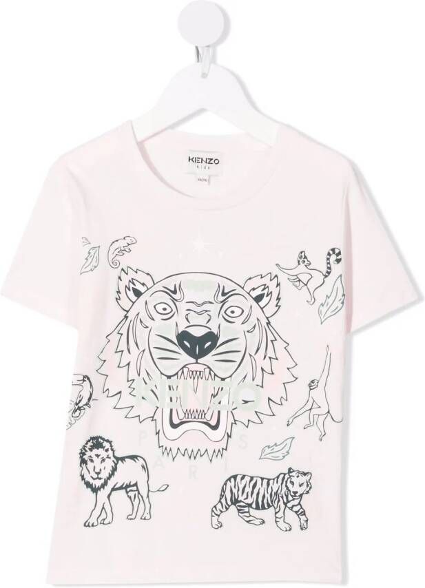 Kenzo Kids T-shirt met print Roze