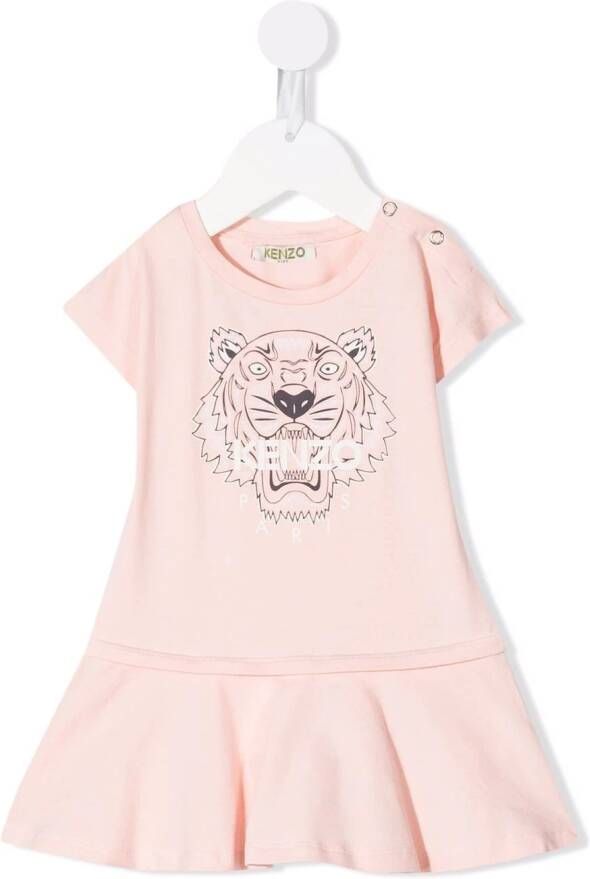 Kenzo Kids T-shirtjurk met logoprint Roze