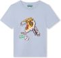 Kenzo Kids T-shirt met print Blauw - Thumbnail 1