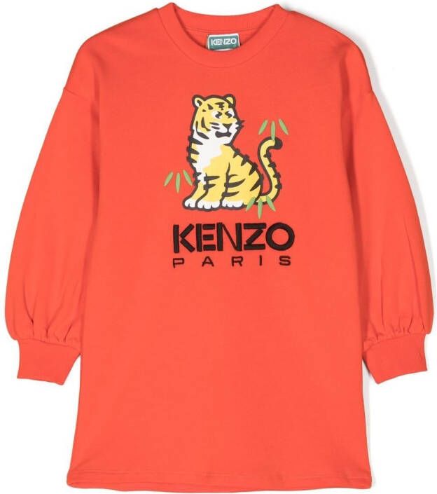Kenzo Kids Sweaterjurk met logoprint Rood