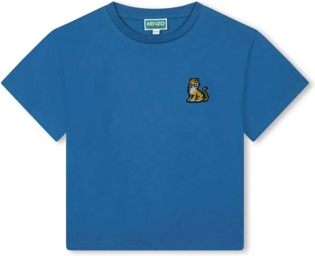 Kenzo Kids T-shirt met tijgerprint Blauw