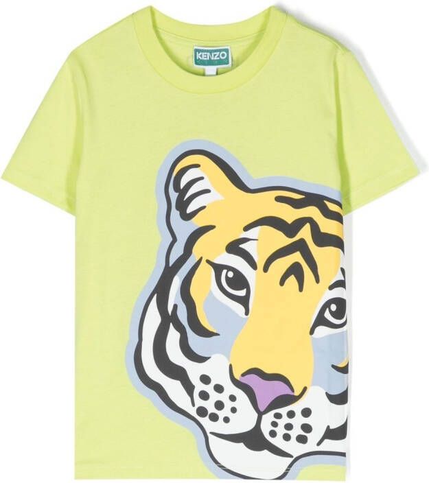 Kenzo Kids T-shirt met tijgerprint Groen