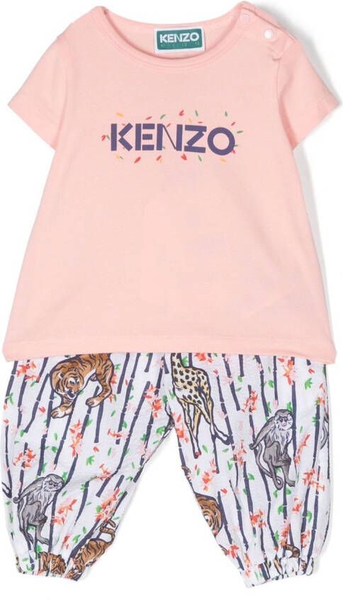 Kenzo Kids Broek met tijgerprint Roze
