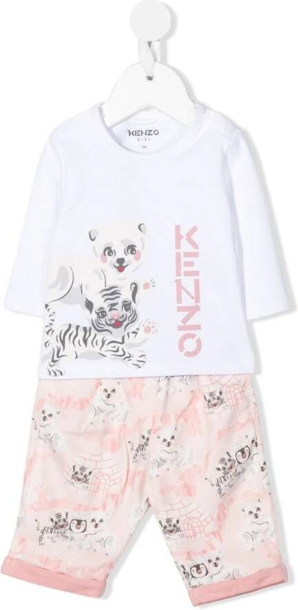 Kenzo Kids Trainingspak met tijgerprint Roze