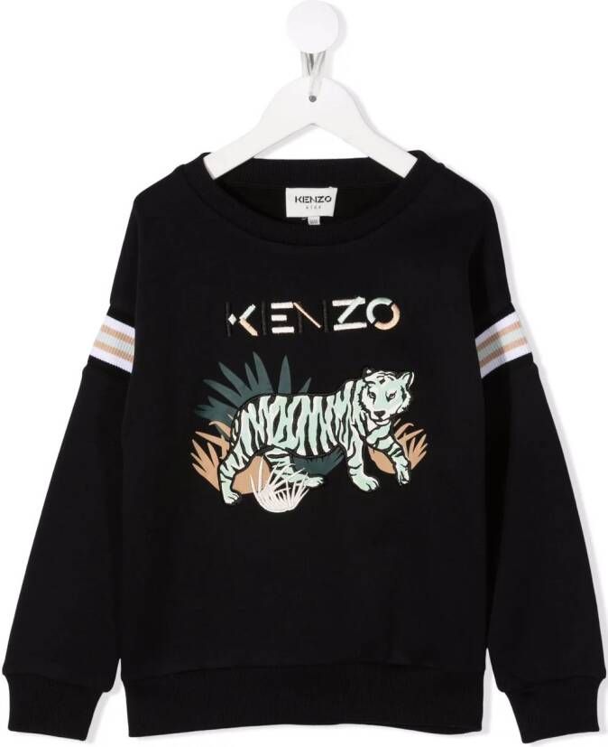 Kenzo Kids Trui met geborduurd logo Zwart