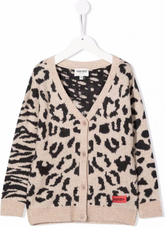Kenzo Kids Vest met luipaardprint Beige