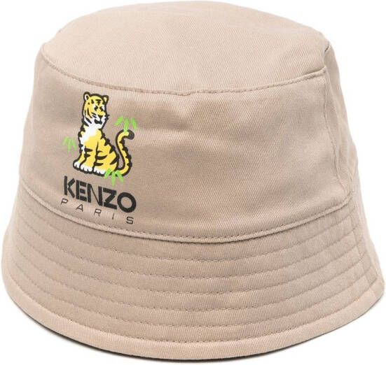 Kenzo Kids Vissershoed met logoprint Beige