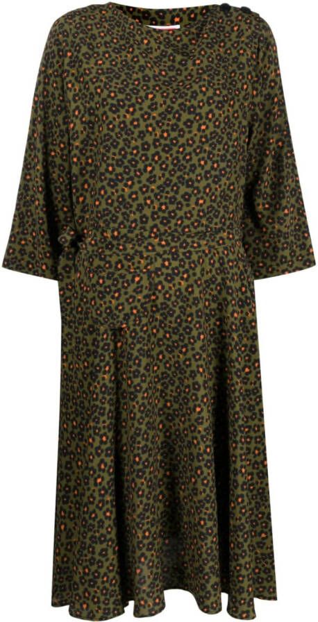 Kenzo Midi-jurk met luipaardprint Groen