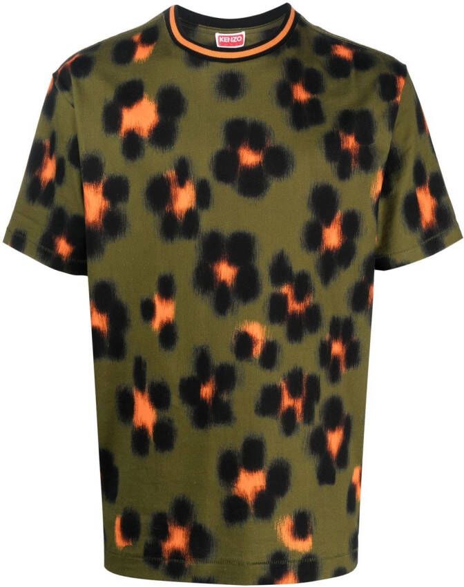 Kenzo T-shirt met luipaardprint Groen