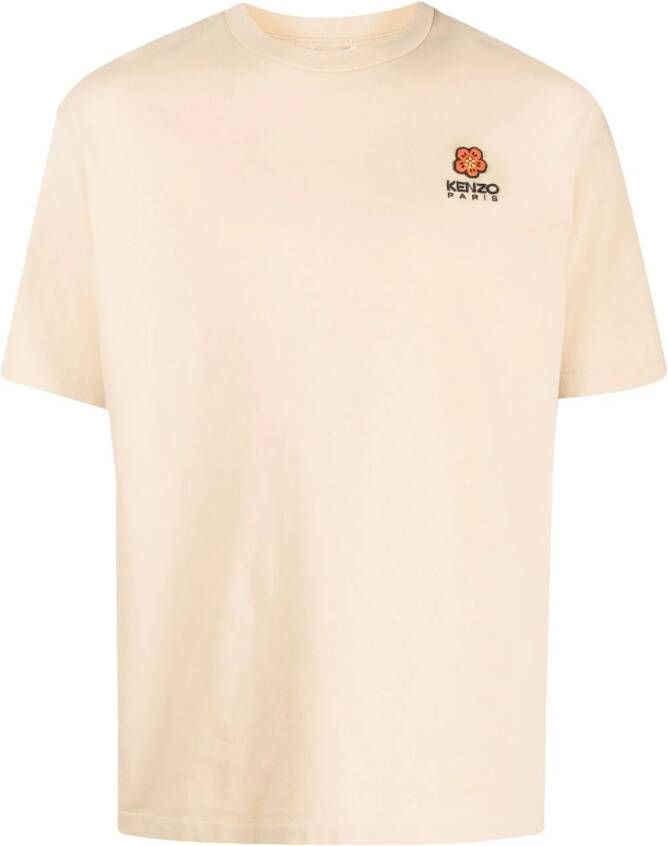 Kenzo T-shirt met geborduurd logo Beige