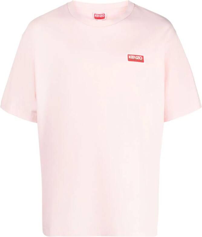 Kenzo T-shirt met geborduurd logo Roze