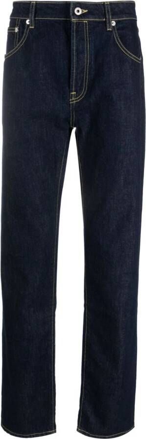 Kenzo logo-patch straight-leg jeans Blauw