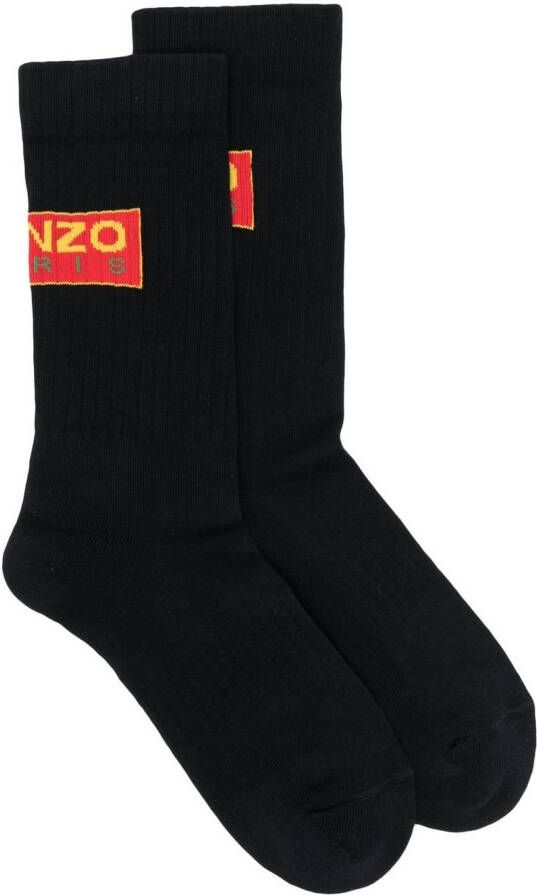 Kenzo Geribbelde sokken Zwart