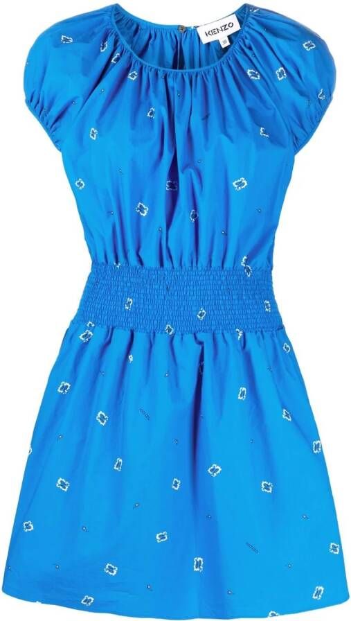 Kenzo Mini-jurk met geborduurd logo Blauw