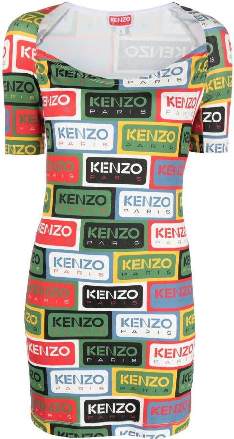 Kenzo Mini-jurk met logoprint Groen