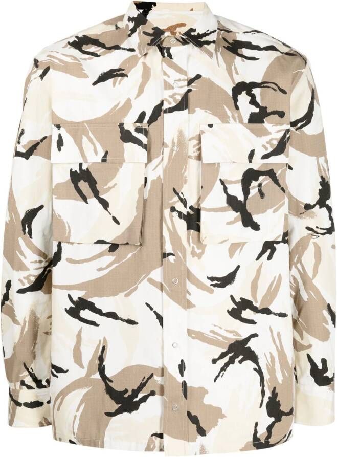 Kenzo Overhemd met camouflageprint Beige