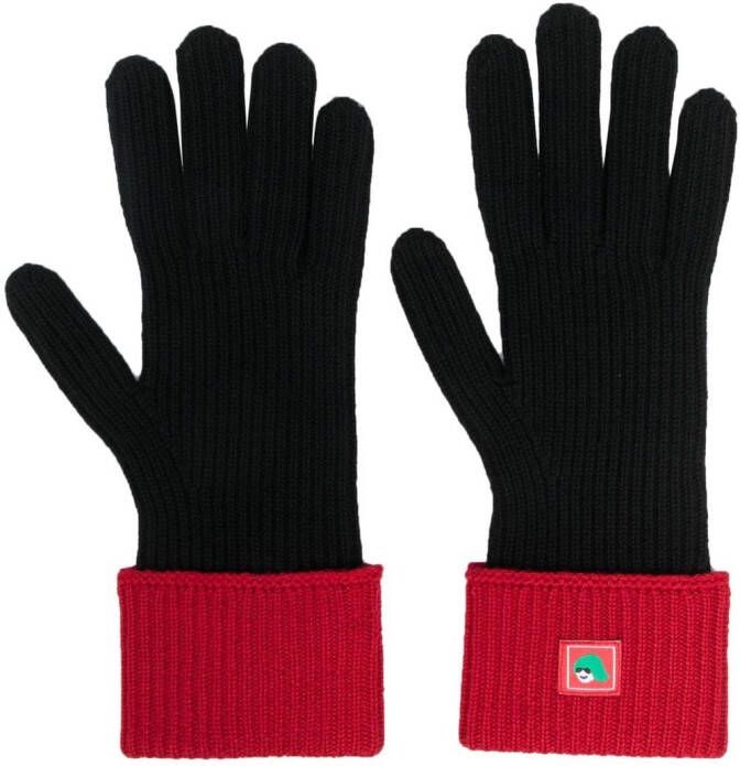 Kenzo Ribgebreide handschoenen Zwart