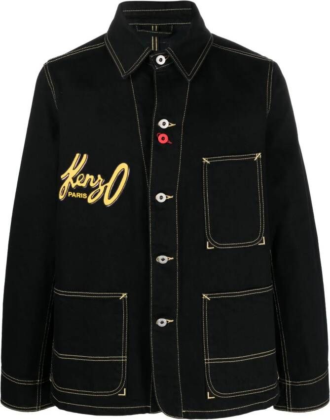 Kenzo Shirtjack met logopatch Zwart