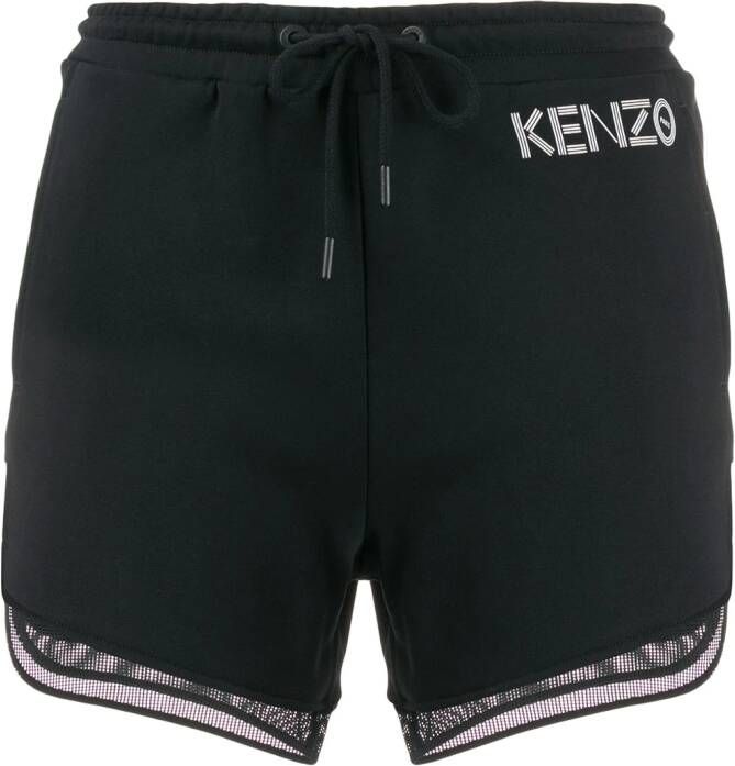 Kenzo Shorts met mesh afwerking Zwart