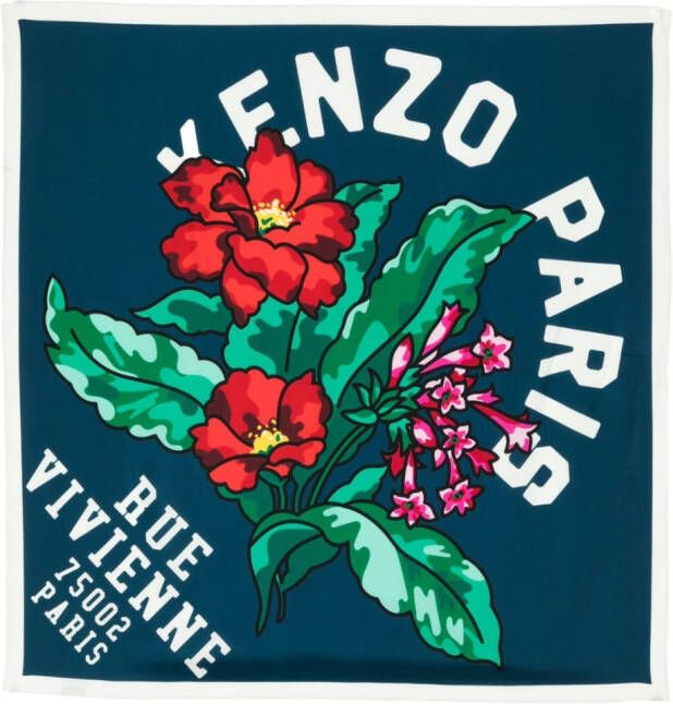 Kenzo Sjaal met logoprint Blauw