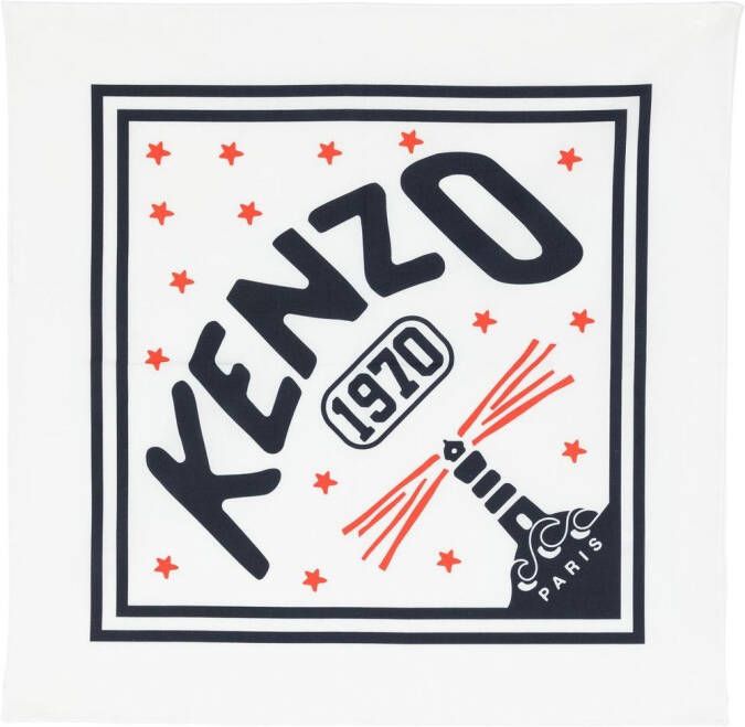Kenzo Sjaal met logoprint Wit