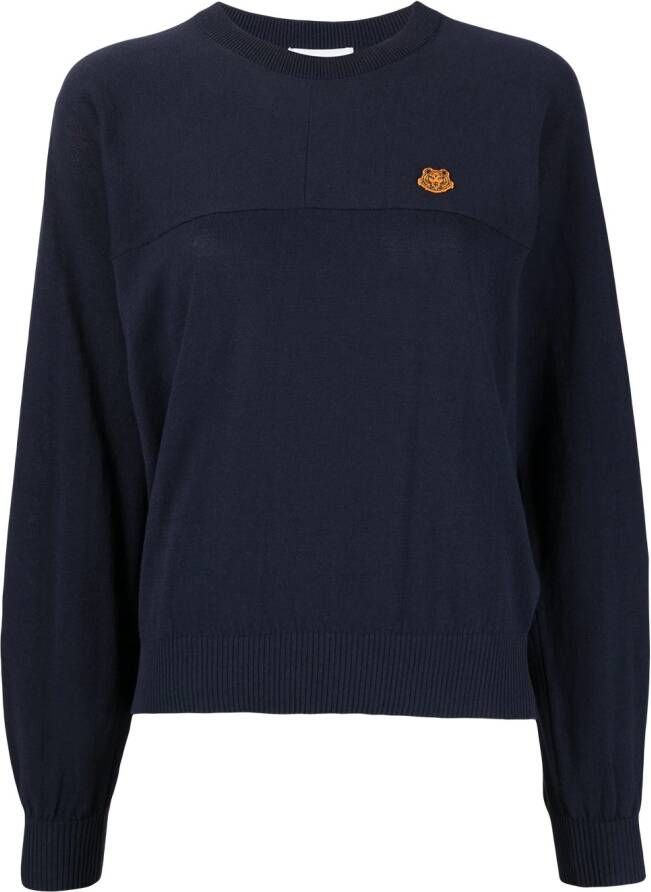Kenzo Sweater met beerpatch Blauw