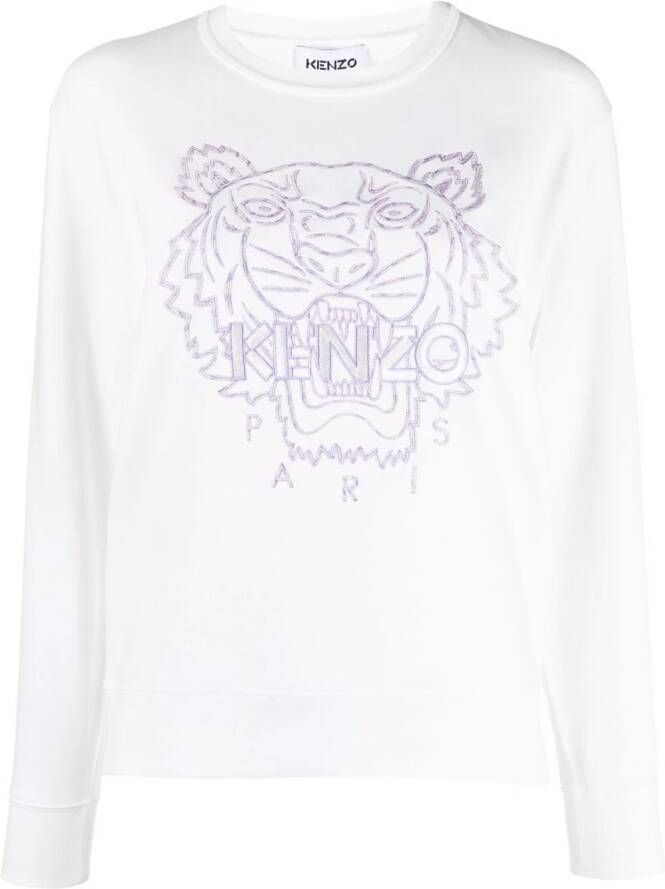 Kenzo Sweater met geborduurd logo Wit