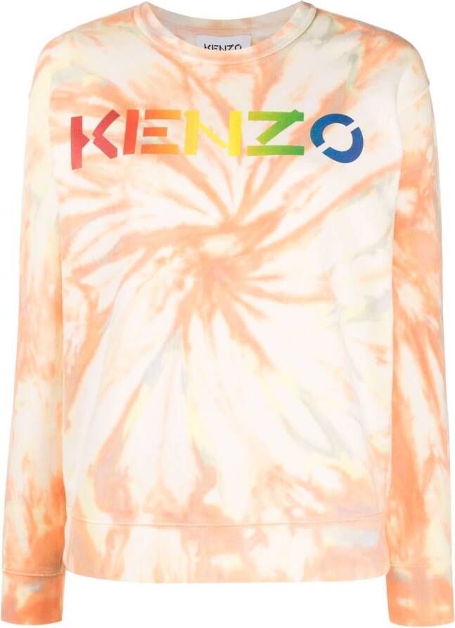Kenzo Sweater met tie-dye print Oranje