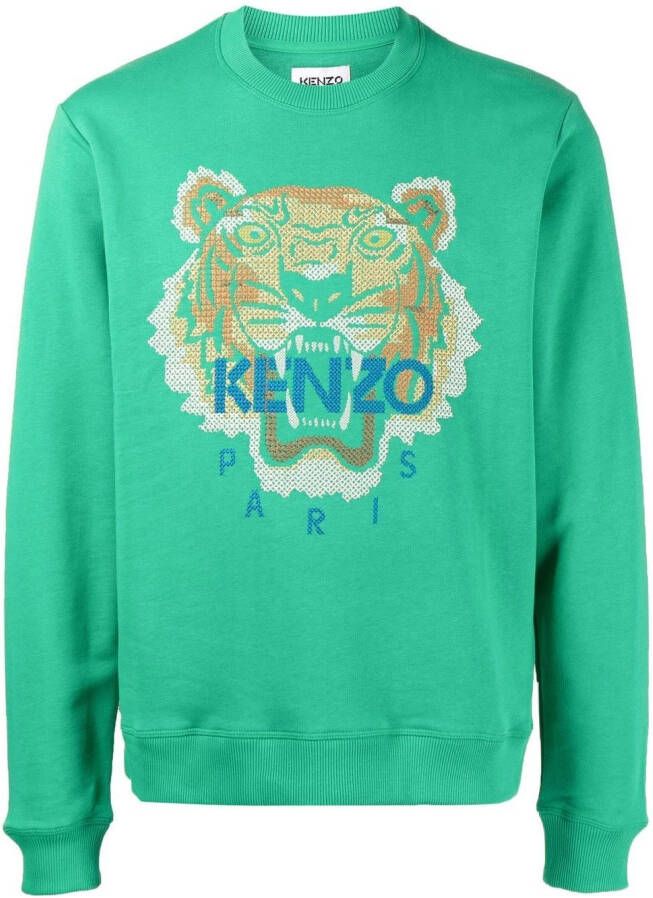 Kenzo Sweater met tijgerprint Groen